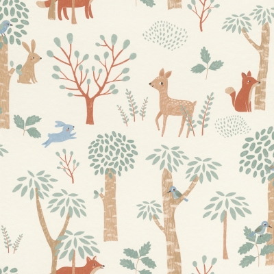 Papel pintado bosque infantil retro