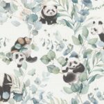 Papel pintado pandas y eucalipto