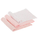 Pack de 3 muselinas de algodón stars rosa - Imagen 3