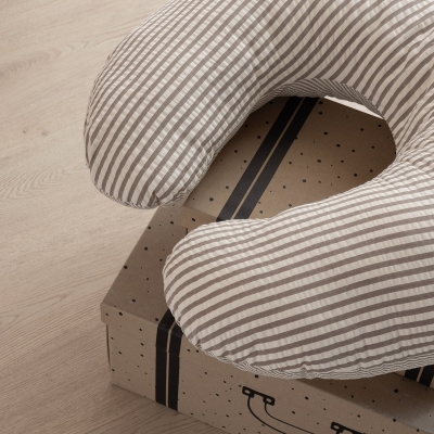 Cojín de lactancia pequeño Derby beige - Imagen 5