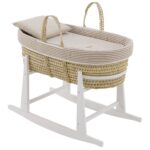 Moisés con patas madera blanco Derby beige