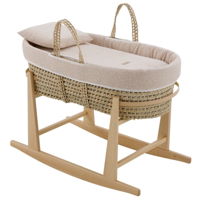 Moisés con patas madera natural Rustic rosa