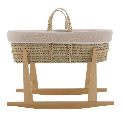 Moisés con patas madera natural Rustic rosa - Imagen 2