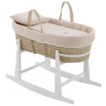 Moisés con patas madera blanco Rustic rosa