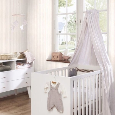 Papel pintado rayas acuarela rosa - Imagen 2