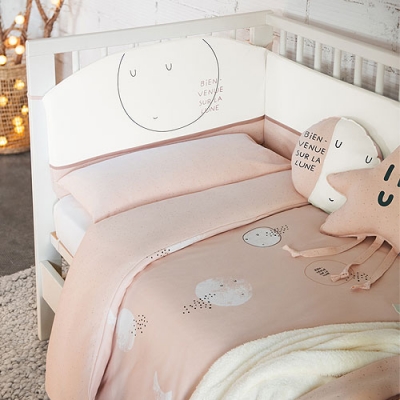 Protector para cuna  de 60cm. Nuit rosa - Imagen 2